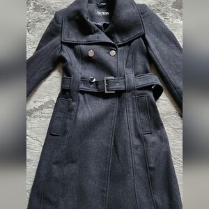 GUESS Women's Gray Belted Coat BRAND NEW